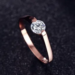 Roségoldener Ring - Edelstahl - mit Zirkonia