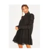 Elegant dress for woman - puff sleeve - turtleneck - ruffles - A-Line plus size  - 2021 design