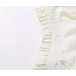 Elegant loose mini dress - puff sleeves - turtle neck with ruffles