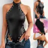 Sexy Lederbody - rückenfreies Top - mit seitlichen Bindebändern