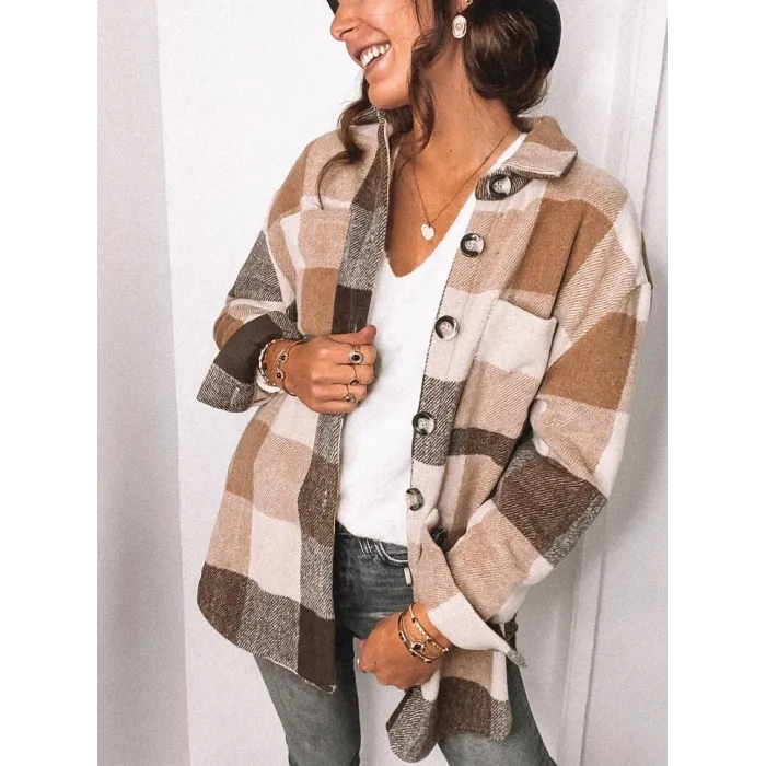 Vintage geruit overhemd - met knopen - lange mouwBlouses & overhemden