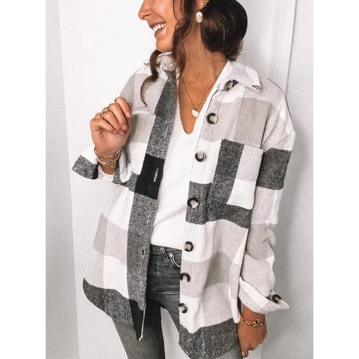 Vintage geruit overhemd - met knopen - lange mouwBlouses & overhemden