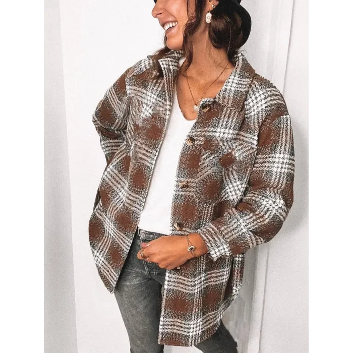 Vintage geruit overhemd - met knopen - lange mouwBlouses & overhemden