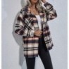 Casual plaid coats for women - buttoned pockets - outdoor wear - autumn 2021