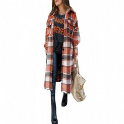 Vintage plaid long jacket - shirts for women - casual wear - autumn fashion 2021