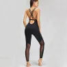 Sport mesh bodysuit - with spaghetti straps - for gym / yoga / fitness