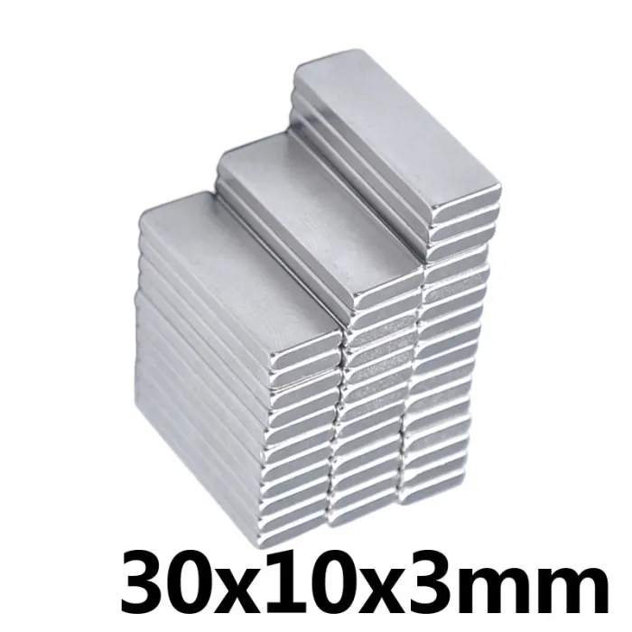 N35 - magnes neodymowy - prostokąt - 30 * 10 * 3mmN35