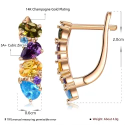 Eleganckie kolczyki sztyfty - z kolorowymi kryształkamiKolczyki