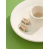 Elegant stud earrings - with colourful crystals