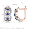 Infinity style earrings - with blue cubic zircon