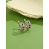 Infinity style earrings - with blue cubic zircon