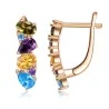 Elegant stud earrings - with colourful crystals