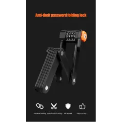 Bicycle anti theft lock - foldable - 4 digit password