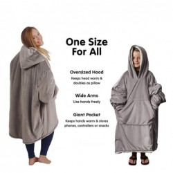 Warm velvet pajama - oversized - with pockets / hood - reversible - soft blanket - unisex