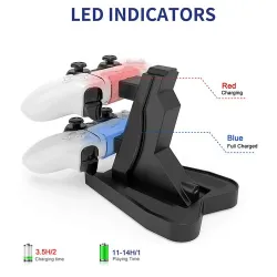 PS5 controller charger - charging dock - dual handle - wireless - USB - LED