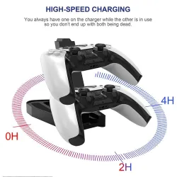 PS5 controller charger - charging dock - dual handle - wireless - USB - LED