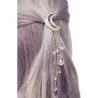 Moon crescent - tassel earrings - with crystal decorations