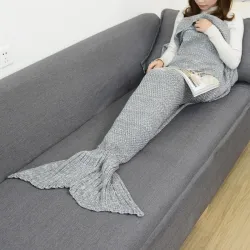 CAMMITEVER Mermaid tail blanket - knitted - for adults - super soft - all seasons - various colours