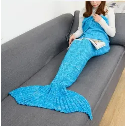 CAMMITEVER Mermaid tail blanket - knitted - for adults - super soft - all seasons - various colours