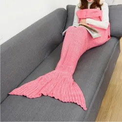 CAMMITEVER Mermaid tail blanket - knitted - for adults - super soft - all seasons - various colours