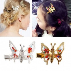 Hollow butterfly hairclip - with crystal decorations - children / kids