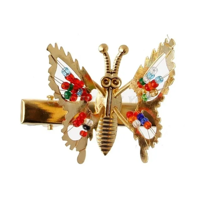 Hollow butterfly hairclip - with crystal decorations - children / kids
