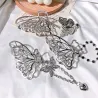 Vintage butterfly shaped - silver hairclip