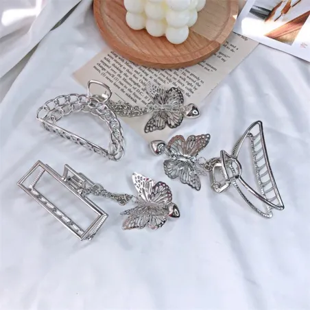 Vintage vlindervormige haarclip - met kettingHaarspelden