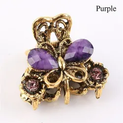 Crab shaped hairclip - with crystal decorations - girls / women