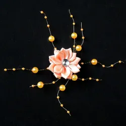 Elegante ronde haarclip - gipskruidbloem - met parelversieringenHaarspelden