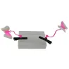Roze vlinder / lang gras - haarclip - 2 stuksHaarspelden
