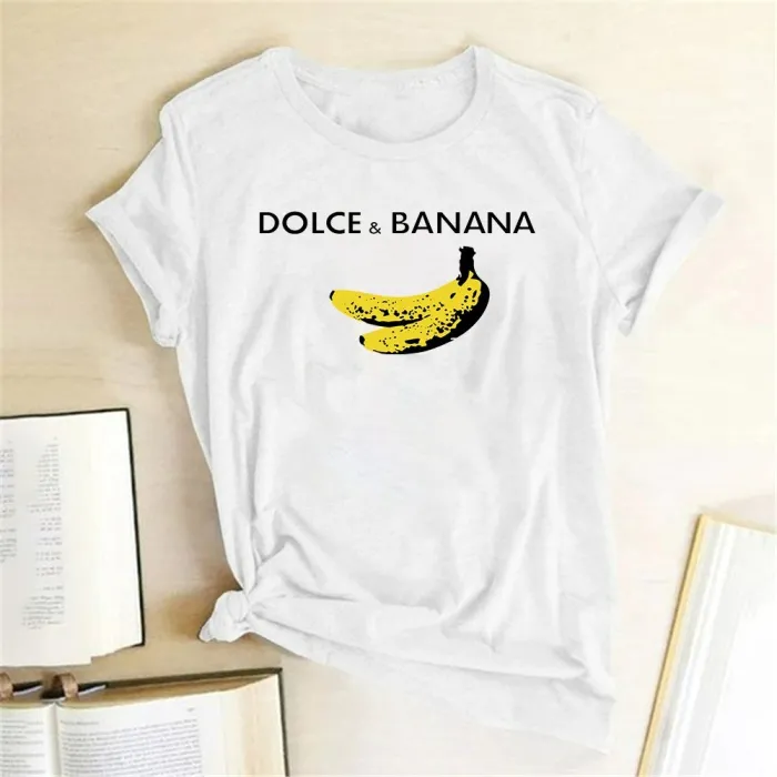 Dolce & Banana - koszulka z zabawnym nadrukiem - krótki rękawBluzki & Koszulki