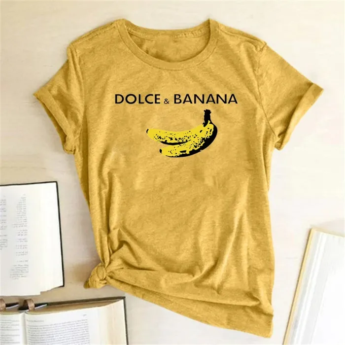Dolce & Banana - koszulka z zabawnym nadrukiem - krótki rękawBluzki & Koszulki