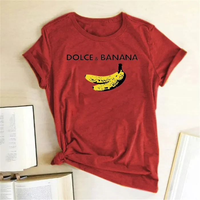 Dolce & Banana - koszulka z zabawnym nadrukiem - krótki rękawBluzki & Koszulki