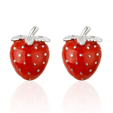 Strawberry shaped - metal cufflinks