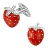 Red strawberries - metal cufflinks