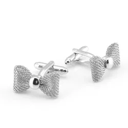 Bow-knot shaped - metal cufflinks