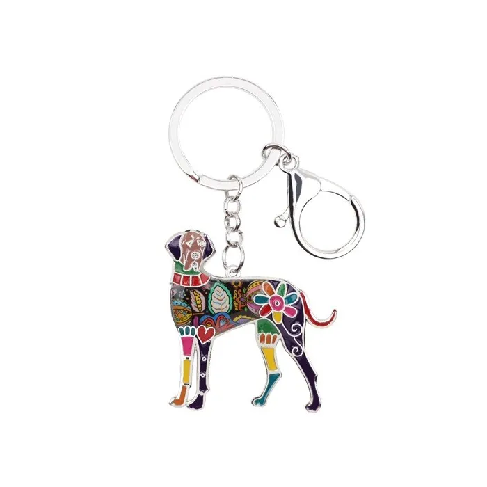 Great dane dog - metal keyring