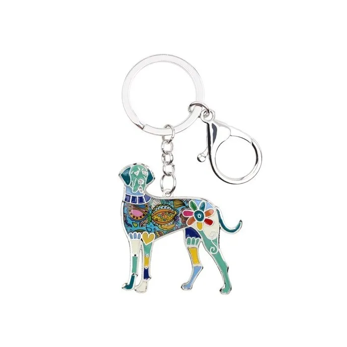 Great dane - enamel dog - metal keychain