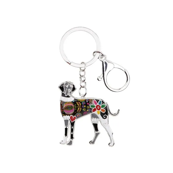 Great dane - enamel dog - metal keychain