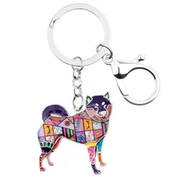 Shiba inu - emaille hond - metalen sleutelhangerSleutelhangers