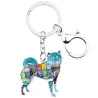 Shiba inu dog shaped - metal keyring