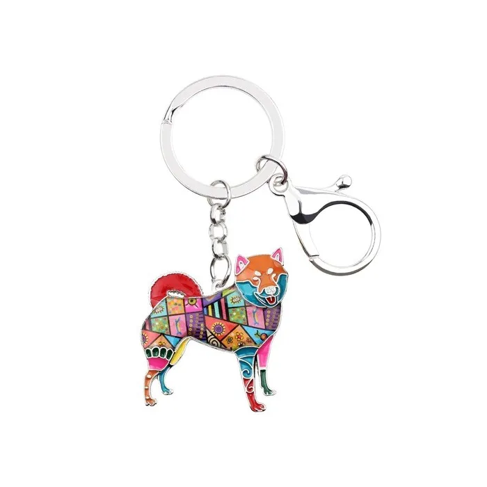 Shiba inu - emaille hond - metalen sleutelhangerSleutelhangers