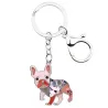 Emaille franse bulldog - metalen sleutelhangerSleutelhangers