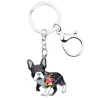 Emaille franse bulldog - metalen sleutelhangerSleutelhangers