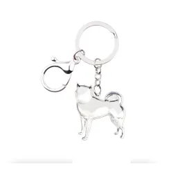 Shiba inu - enamel dog - metal keychain