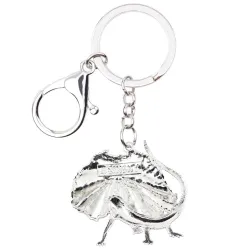 Emaille hagedis met franjes - metalen sleutelhangerSleutelhangers