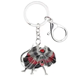 Enamel frilled lizard - metal keychain