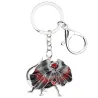 Enamel frilled lizard - metal keychain