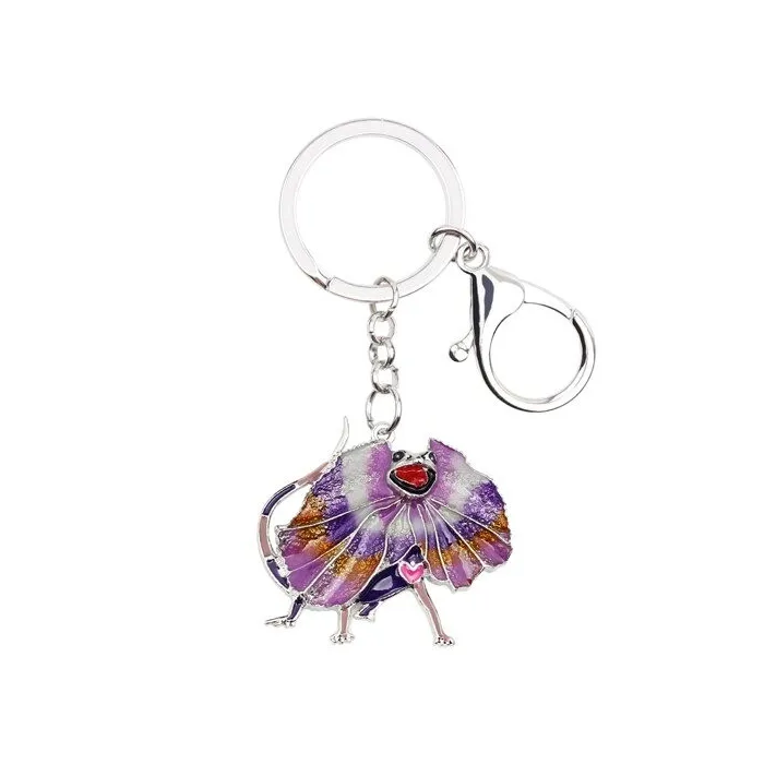 llaveroEnamel frilled lizard - metal keyring